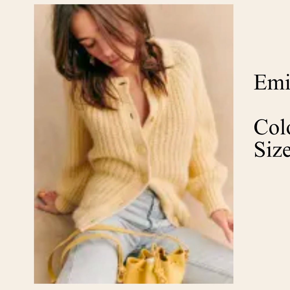 Emile Cardigan in Pastel Yellow in XXS from Sezane